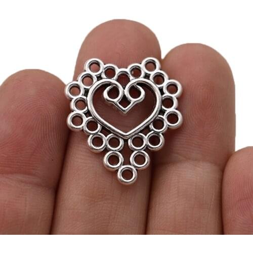 JAKONGO Antique Silver Plated Connectors for Jewelry Making Bracelet Jewelry Findings Accessories 26x23mm 8pcs