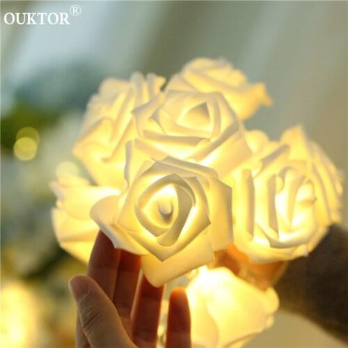 Holiday 2M/5M/10M LED Fairy Garlands Light Rose Flower Led String Lights for Valentine Christmas Home Party Wedding Decoration