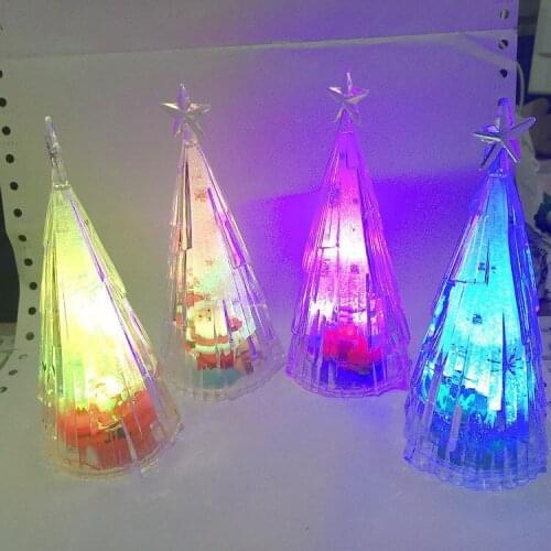 Transparent crystal meteor colorful nightlight acrylic Christmas tree with meteor feeling painted picture dream