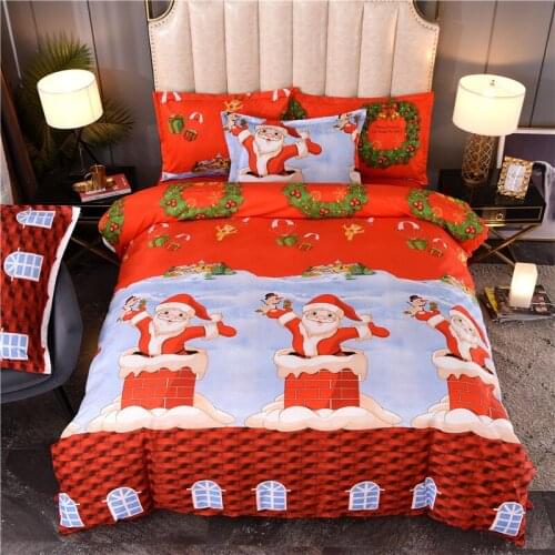Christmas bedding set for kids Twin size red duvet cover set with pillowcase king size comforter sets bedlinen 3pcs