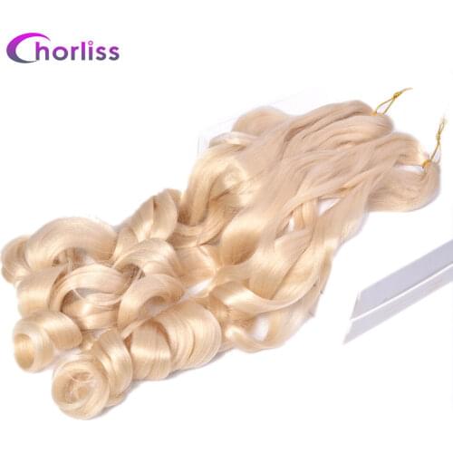 24Inch Spiral Curls Synthetic Loose Wave Crochet Braids Hair Extensions Pre Stretched Braiding Hair For Women