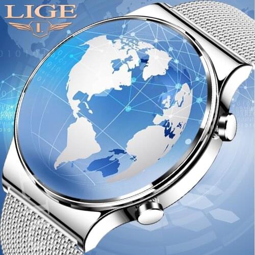 LIGE New Full Touch Smart Watch Men Waterproof Sport Watches Bluetooth Music call Heart Rate Women Smartwatch For Android IOS