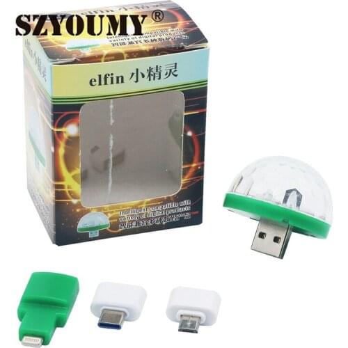 SZYOUMY USB Disco Light Music Lights Color Change with Music DJ Light Stage Party Stroboscope Lighting at Home