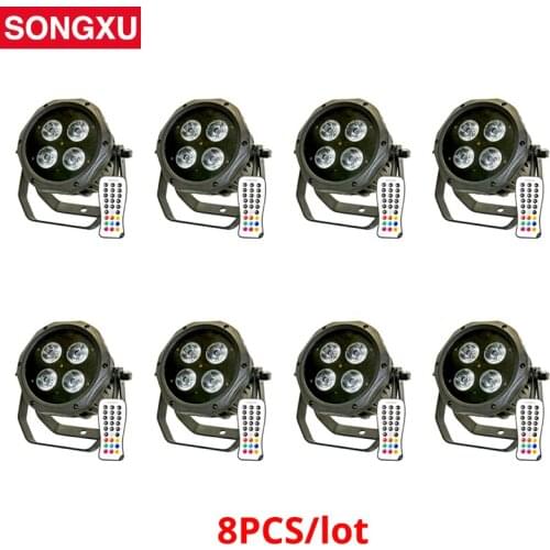 8pcs/lot 4x18W Led Par Light Waterproof Battery Power LED Par Can Light Wireless DMX for Wedding Concert Party/SX-G3034A
