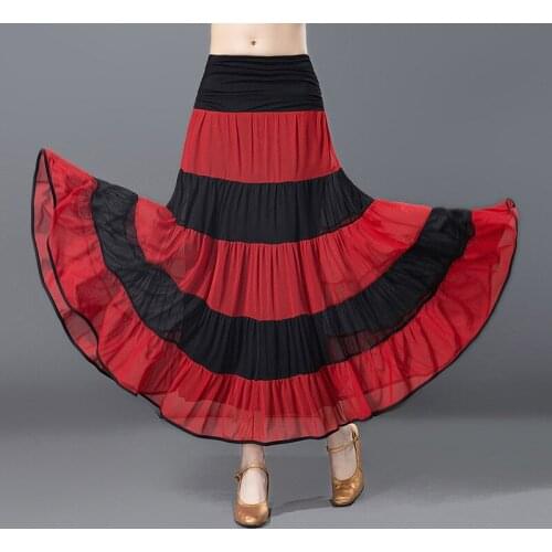 Lady Modern Dance Skirt Female Big Pendulum Ballroom Dancing Suit Girls Social Dance Wear Square Dance Practice Skirt D03