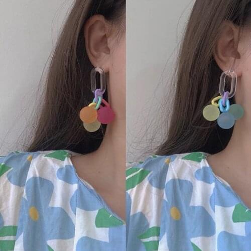 2021 Funny Design Women Balloon Earrings Long Tassel Drop Candy Color Balls Girl Party Earring Sweet Cute Accessories Daily Gift