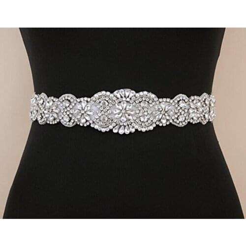 Womens Rhinestone Belt Crystal Bridal Belt Sash handmade Diamond Delt Wedding Party Bride Belt For Dress Sash