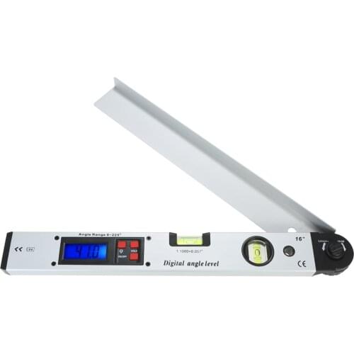 0-225 Degree Digital Angle Level Meter Angle Finder Gauge 400mm 16inch Electronic Protractor Inclinometer with Dual Spiritlevel