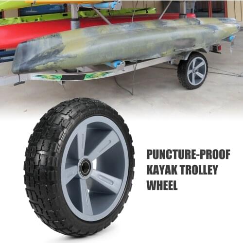 10 Inches Durable Puncture-proof Rubber Kayak Trolley Tire Wheel for Kayak Canoe Trolley Cart Replacement Tire Wheel