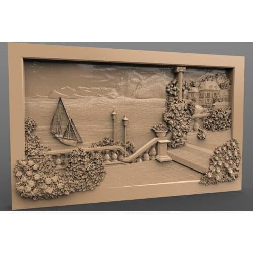 3d STL Model for CNC Router Engraver Carving Machine Relief Artcam Aspire "Window in Memories"(ES)