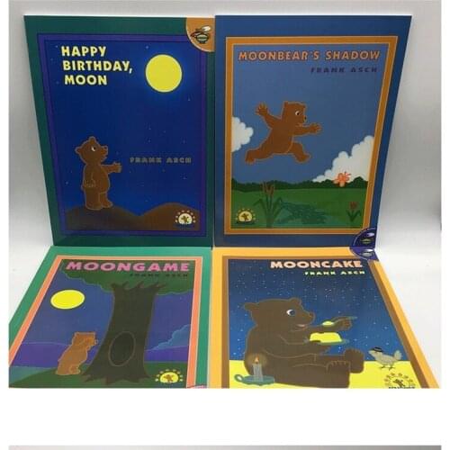 4 Books/set Happy Birthday Moon/moon Game/moon Bear Learning English Story Coloring Books for Children In English Language