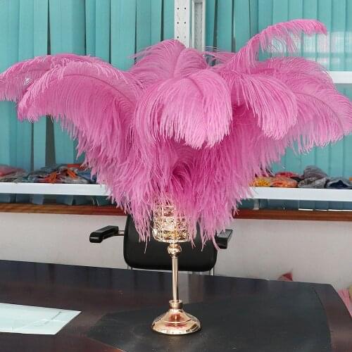 40-70cm Big Pole Vantage Pink Ostrich Feathers Wedding Center Table Party Home Decoration Lamp Plumes for Vase Wholesale 100pcs