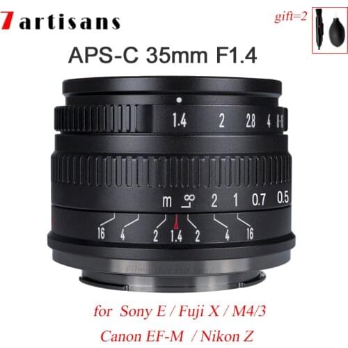 7Artisans 35mm F1.4 APS-C Manual Focus MF Cameras Lens for Sony E Mount Fujifilm Fuji X Nikon Z M4/3 Canon EF-M EOS M Olympus