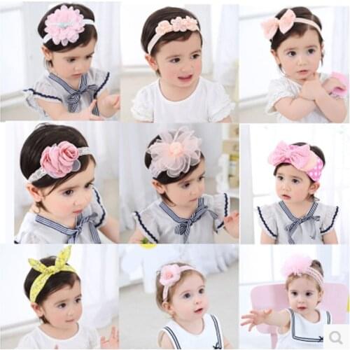 Baby Headband Flower Girls Pink Ribbon Hair Bands for Baby Girls Kids Headbands Turban Newborn Haarband Baby Hair Accessories