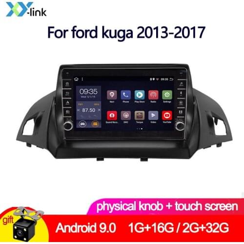 9 INCH Android 9.0 Car media DVD Player GPS For ford kuga/Escape 2013-2017 Car Radio Stereo audio knob touch screen with camera