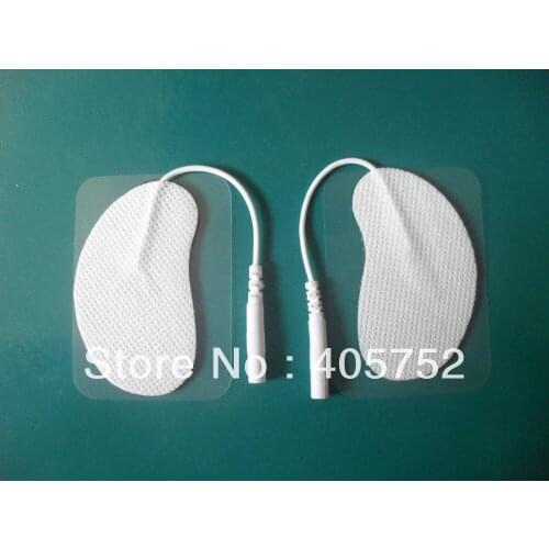 Freeshipping 20pcs/lot Ear Style Tens Machine Electrode Pads for full body massager pulse therapy machine pad 6*3.2cm