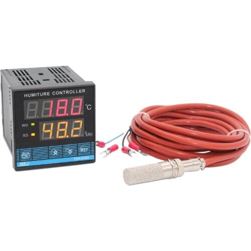 SSR output digital temperature and humidity controller with high temperature silicone cable sensor which bear high temperature