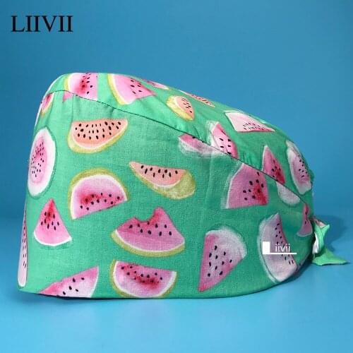 Elastic Health service high quality cartoon printing clinical medical surgery cap dentist cap beauty salon nurse nursing cap