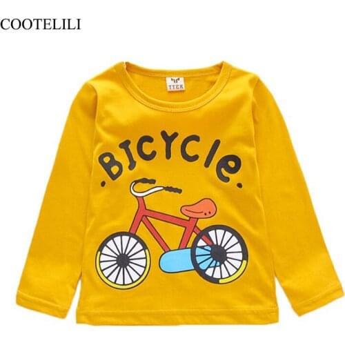 COOTELILI Boys T Shirt Autumn Cartoon T-shirt Dinosaur Childrens Tee Long Sleeve Clothes Tops Tee Baby Girls Kids Tee