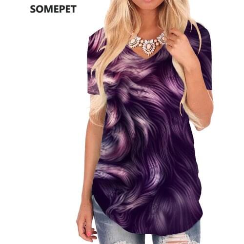SOMEPET Lion T-shirt women Animal Funny T shirts Colorful V-neck Tshirt Graphics Tshirts Printed Womens Clothing Punk Rock