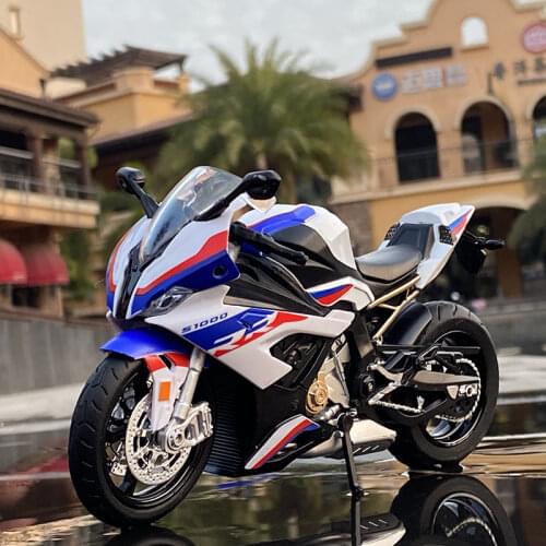 NEW 1:12 BMW S1000RR Racing Motorcycles Simulation Alloy Motorcycle Model With Sound and Light Collection Toy Car Kid Gift