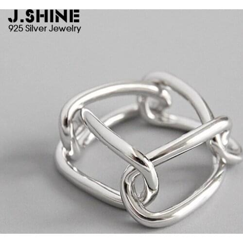 JShine Simple Style Chain Wide Rings For Women Ladies 100% 925 Sterling Silver Fashion Custume Jewelry Rings Fine Jewelry