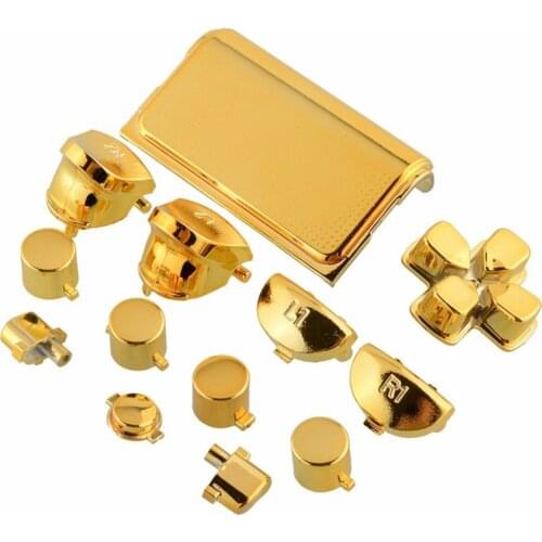 13 Pcs bullet button thumbstick cap Metal plating gold for PS4 Dualshock 4 Pro controller