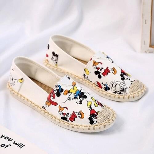 Disney summer new girl small cloth shoes boys girls lazy woven shoes childrencasual shoes Mickey Mouse womens shoes