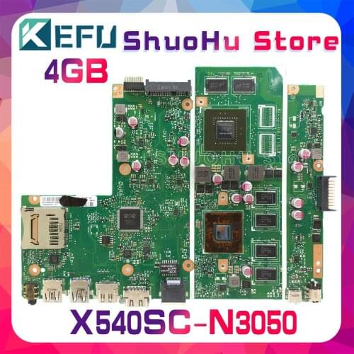KEFU X540SC Mainboard For ASUS X540SC X540SCA F540SC Laptop Motherboard Tested CPU/N3050 4GB/Memory100% Work Original