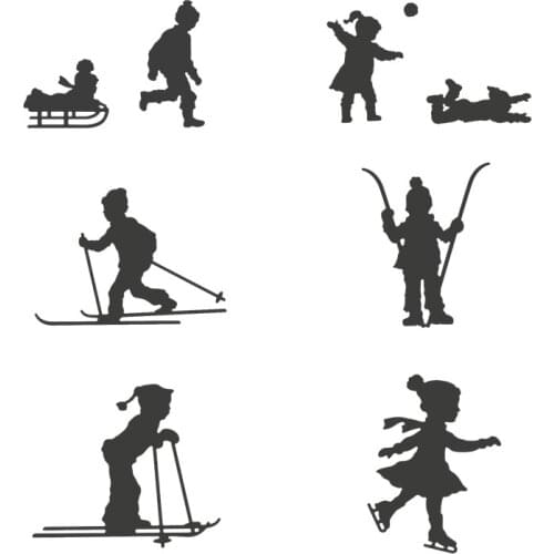 Metal Steel Cutting Dies Winter-Skating People Girl Boy For DIY Scrapbooking Paper/photo/Album Cards Embossing Dies New 2019