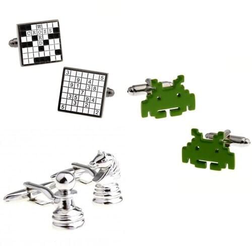 Fashion Chess Cross Game Cufflink Cuff Link 1 Pair Free Shipping Big Promotion