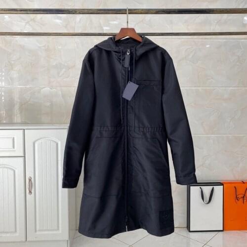 2021new PR Nylon long thin windbreaker,The long drawstring windbreaker is made of parachute fabric imported from Italy