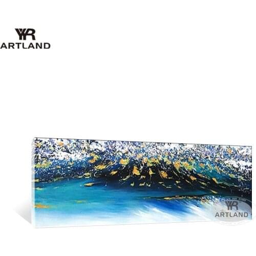 Original design blue ocean beautiful picture for indoor decor pure handmade abstract oil painting on canvas wall art poster sofa