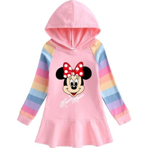 Fall Kids Clothes Minnie Mouse Little Girls Costume Casual Hooded Sweatshirt Spring Toddler Children Costume Tops Cute Outfits