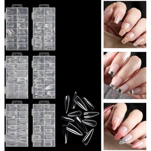 120Pcs Poly Nail Gel Nail Dual Forms Finger Extension UV Builder Nail Tips Tools New