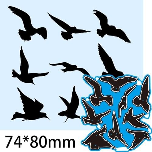 Cutting Dies Seagull Stencil Craft for Scrapbook Stamps Dies Embossing Paper Gift Card 74*80mm