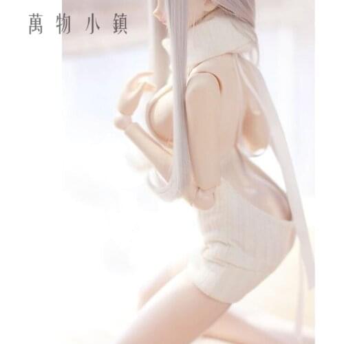 Accept custom NEW Sexy white Backless High Collar Sweater T-shirt 1/3 1/4 Boys girls bjd Clothes