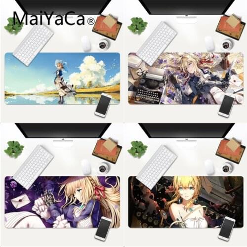 Violet Evergarden Custom Skin Durable Rubber Mouse Mat Pad Size for 90x40cm 80x30cm Rubber Mousemats