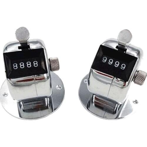 4 Digit Number Counters Manual Metal Counter Hand Held Decompression Counter Mini Hand 0-9999 Counter