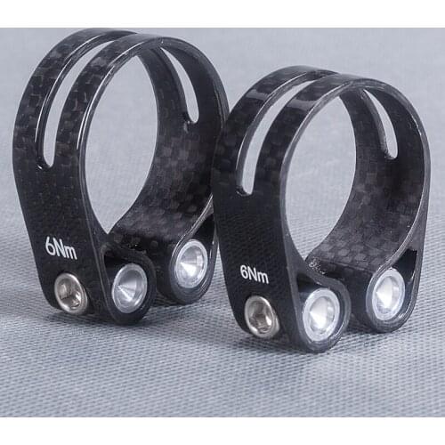 Ultralight 14g Glossy 3K Carbon Fiber Bicycle Seatpost Clamp Bike Seat Pole Clamps 34.9/31.8mm Cycling Parts