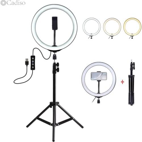 Cadiso LED Selfie Ring light 10 inch Photo Studio Photography Lamp with Cell Phone Holder for Camera TikTok Youtube Live Makeup