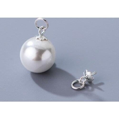 5pcs/lot 925 Sterling Silver Beads Connector Clasps Handmade Pendant Charm Bead Caps With Connection DIY Jewelry Accessories