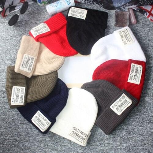 Women Men Unisex Knitted Winter Cap Casual Beanies Solid Color Hip-hop Snap Slouch Skullies Bonnet beanie Hat Gorro
