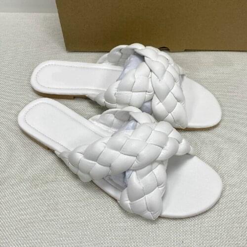 Summer Womens Shoes Fashion Cross Ladies Beach Slides Breathable Female Flip Flops Plus Size Solid Shallow Woman Slippers