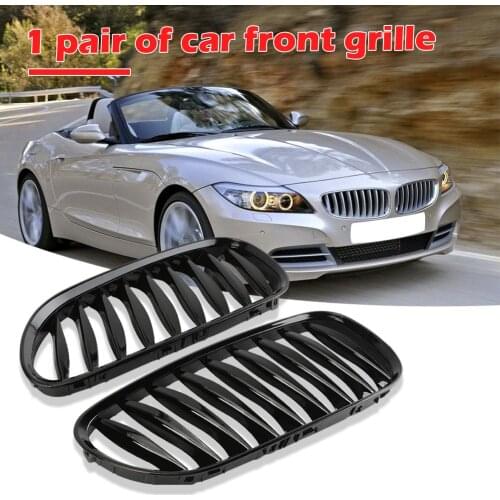 Front Kidney Grilles Excellent ABS Paint Brushing Surface Treatment Sporty Style Glossy Black M Color 1 Pair for BMW Z4 03-08