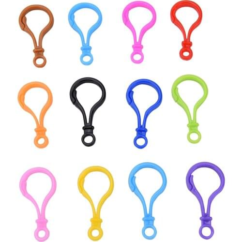 100 Pcs Plastic Multi-Color With Loop Key Chains Key Rings Door Key Car Key DIY Jewelry Accessories 50mm*25mm Color Random