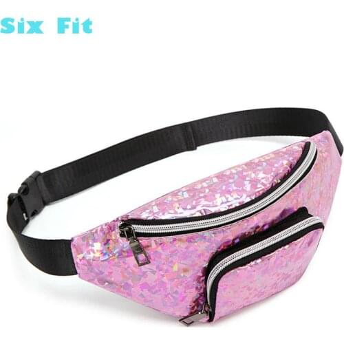 2020 New Holographic Fanny Pack Shiny Waist Bag Men Hologram Beach Bag Womens Laser Chest Waist Bag Adjustable Strap For Party