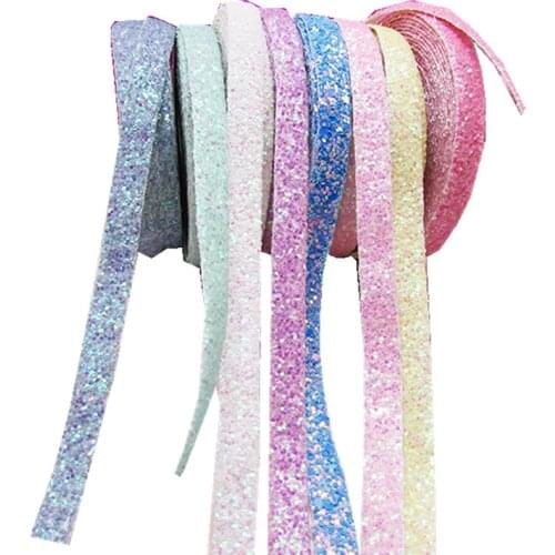 5yards/lot 1cm glitter Edge-wrapping strips for diy hair clip cover, folding trim accessories