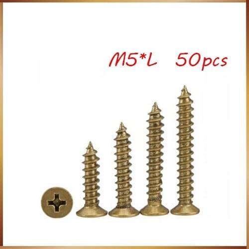 50pcs m5 brass Self Tapping bolts plated golden color micro phillip flat head countersunk self tapping screw for jewelry box