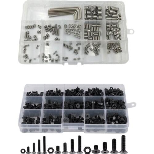 70Pcs Metric Bolts Nuts Set: 460Pcs M3 M4 M5 Countersunk Flat Head Hex Socket Cap Screws Nuts Set & 240Pcs M3 M4 M5 M6 M8 Metric